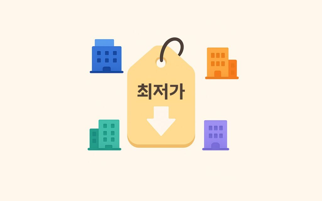최저가를 강조하는 이미지입니다.