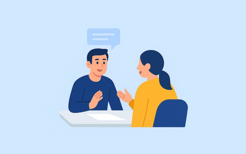 대화하는 두 사람의 모습