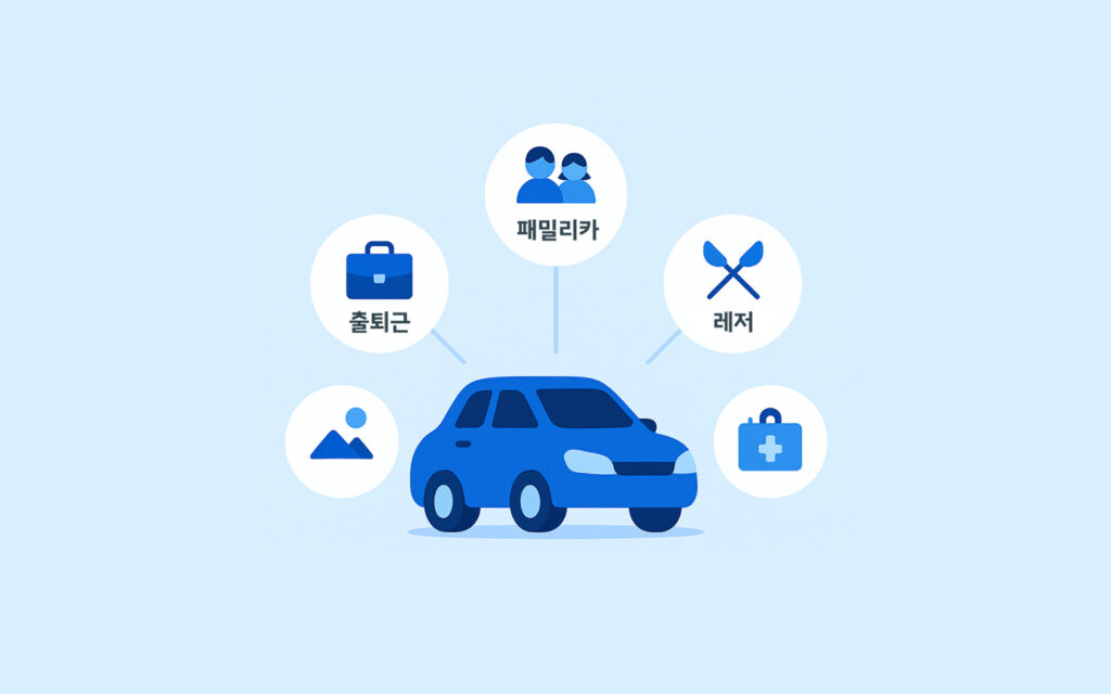 신차 구매 목적 출퇴근, 패밀리카, 레저 등
