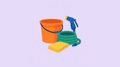 세차 용품이 놓여있는 모습