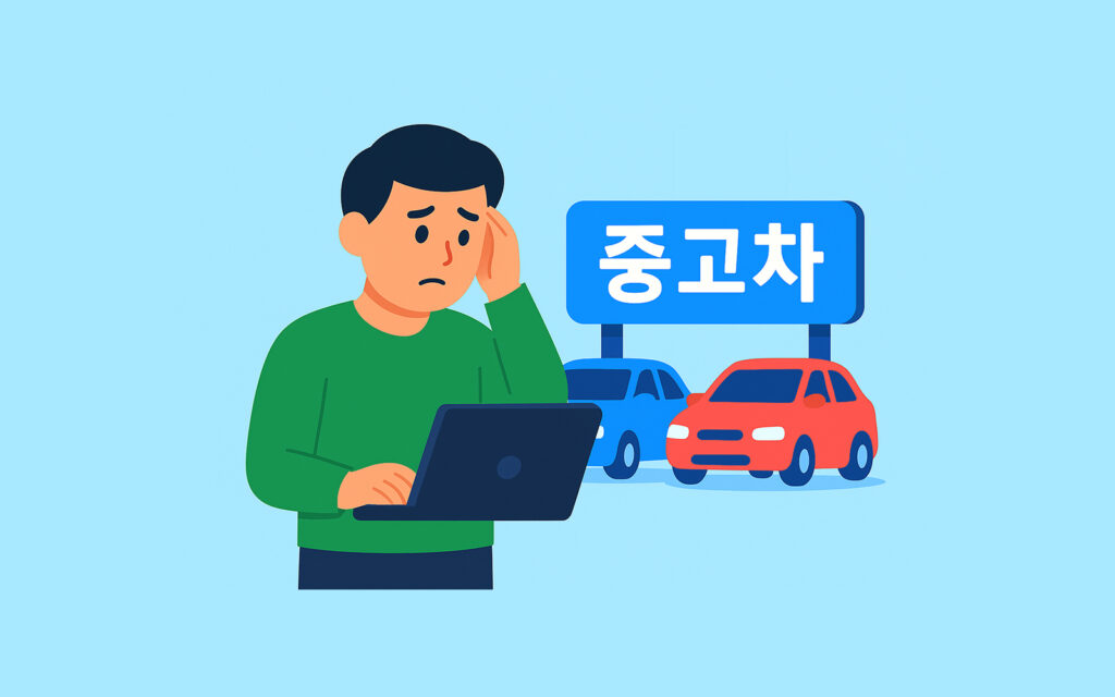 중고차를 사려고 고민하고 있는 사람
