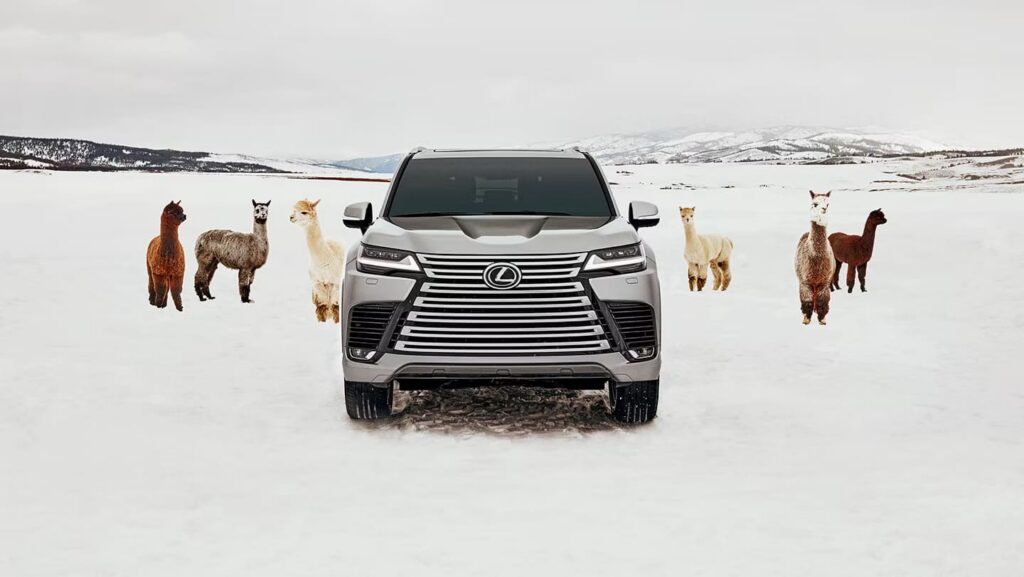 눈 위에 서있는 2026 렉서스 LX 700h