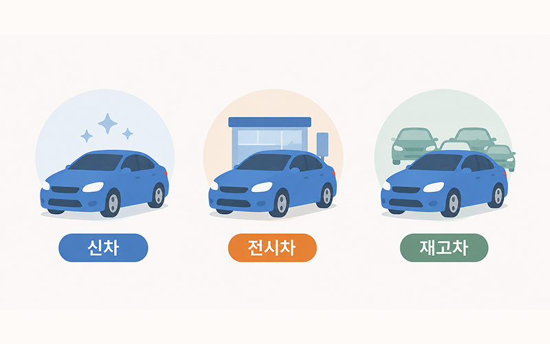 신차·재고차·전시차를 각각 구분해 보여주는 자동차