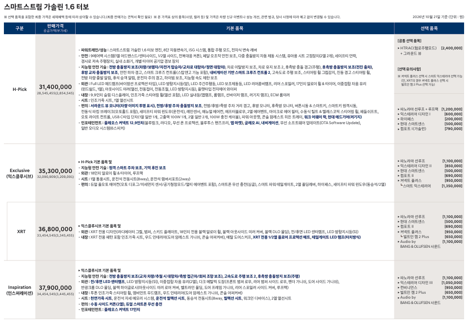 2027 투싼 H-Pick